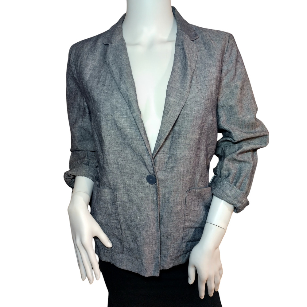 Gap Womens Long Sleeve One Button Formal wear Jacket Blazer Gray Size 10